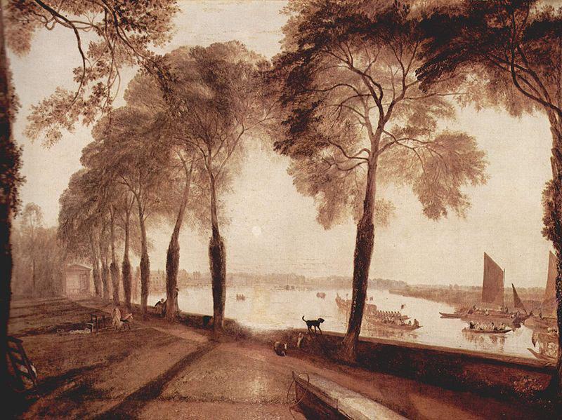 Joseph Mallord William Turner Mortlake Terrace, der Wohnsitz von W. Sliam Moffat, Sommerarbend oil painting image